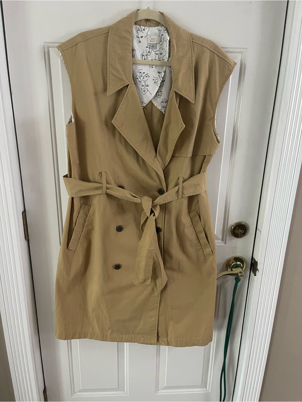 a new day Tan Sleeveless Trench Vest